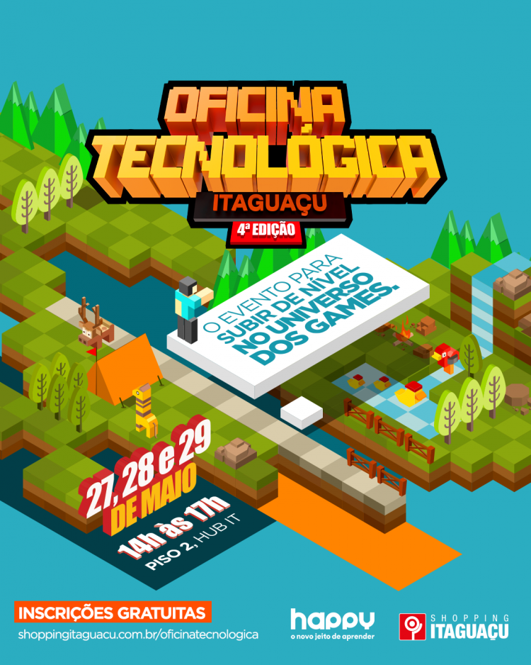 Oficinas gratuitas de programação e Minecraft para crianças e adolescentes